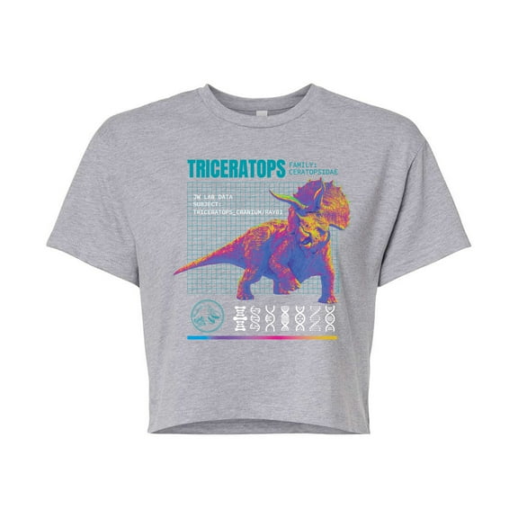 Jurassic Park - Triceratops - Juniors Cropped Graphic T-Shirt