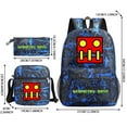 thumbnail image 3 of MVRLSH Clearance! Geometry Themed 3 Piece Backpack Set Large School Bag Lunch Tote And Pencil Case With Design Easy To Assemble Ideal For And Students, 3 of 5