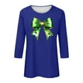 thumbnail image 4 of Xuyuer St. Patrick's Day Womens 3/4 Sleeve Crew Neck Spring T-Shirts Merry and Bright Casual Pullover Graphic Tee Tops Cute Tunic Tops Basic Tees Blouses Business Work Tee Top, 4 of 5