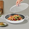 thumbnail image 4 of 34cm/13.5 Inch Stainless Steel Wok with Lid, Double Handle Hybrid Induction Frying Pan, Round Cooking Pan Compatible with Induction Cooker, Electric Ceramic Stove and Electric Stove, 4 of 10