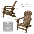 thumbnail image 3 of KOZYARD  Foldable High Density Resin Outdoor Patio Adirondack Chair - 22"x32" Taupe, 3 of 6