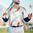 thumbnail image 5 of Easygdp Koi Fish Corals,Spring Summer Mens T-Shirts Baseball Vintage Fashionable Lightweight Casual Crew Neck Slim Fit with Long Sleeves-3X-Large, 5 of 7