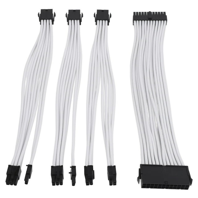 24 Pin ATX, 4+4Pin CPU, 6+2Pin PCIE GPU PSU Extension Cable with Combs. Crafted with OFC Wire for HX1000, RM Series, 30cm Nylon Sleeved