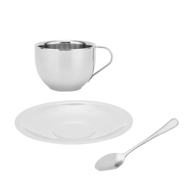 Taza de Café de Acero inoxidable, Taza de Café, Taza de Café, Juego de Tazas de Café, Taza de Leche aislante Con Cuchara, Platillo para El Hogar, PARA