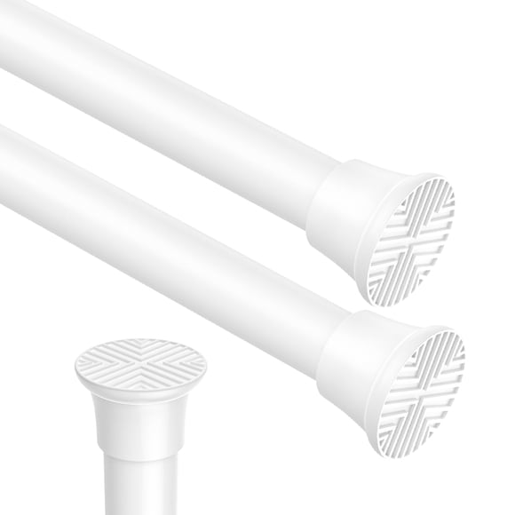 Tension Rod ZipGlo, paquete de 2 muelles, 45-90 cm, ajustable, color blanco