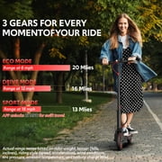 Electric Scooters for Adults, 21 Miles Long Range & 19Mph Speed, Folding E-Scooter for Men/Women, 550W Motor, Built-in Side Lights, UL2272 Certified + Dual Brake & App