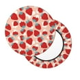 thumbnail image 2 of Balery Red Strawberry Fundas de asiento para taburete de bar redondo de tela de terciopelo ajustables que protegen de arañazos y manchas para sillas de 14 a 17 pulgadas.-14 inch, 2 of 7