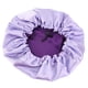 thumbnail image 2 of GOOHOCHY Gorro de dormir de satén de doble capa con gorro de dormir elástico para mujer (morado), 2 of 7