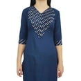 thumbnail image 4 of Atasi Women's Casual Navy Blue Rayon Gotta Patti Work Straight Kurti Clothing - 24, 4 of 5