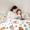 thumbnail image 5 of Manfei Kawaii Deer 7-Piece King Bedding,Safari Animal King Bed in a Bag,White,Polkadot Reversible, 5 of 7