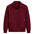 thumbnail image 2 of XUNKUSGA Men's Lightweight Jackets Classic Solid Color Collared Zip Up Jackets for Men Casual Long Sleeve Ribbed Cuff windbreaker jacket Golf Windproof Coat with Zipper Pockets Red XL, 2 of 9