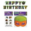 teenage mutant ninja turtle birthday party supplies for 16 - 16 masks, 48 tattoos, one birthday banner