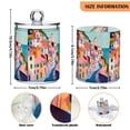 thumbnail image 5 of Yayeee 2 Pack Qtip Holder Bathroom Cotton Swab Canister with Lid Clear Dispenser Set, Abstract Painting, 5 of 6