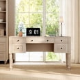 thumbnail image 2 of WAMAPT Farmhouse Desk, Executive Home Office Desk, Charging Station, Wood Computer Desk, 5 Drawers, File Cabinet Storage, Door, Open Shelf, Study and Work,Light Oak, 2 of 8