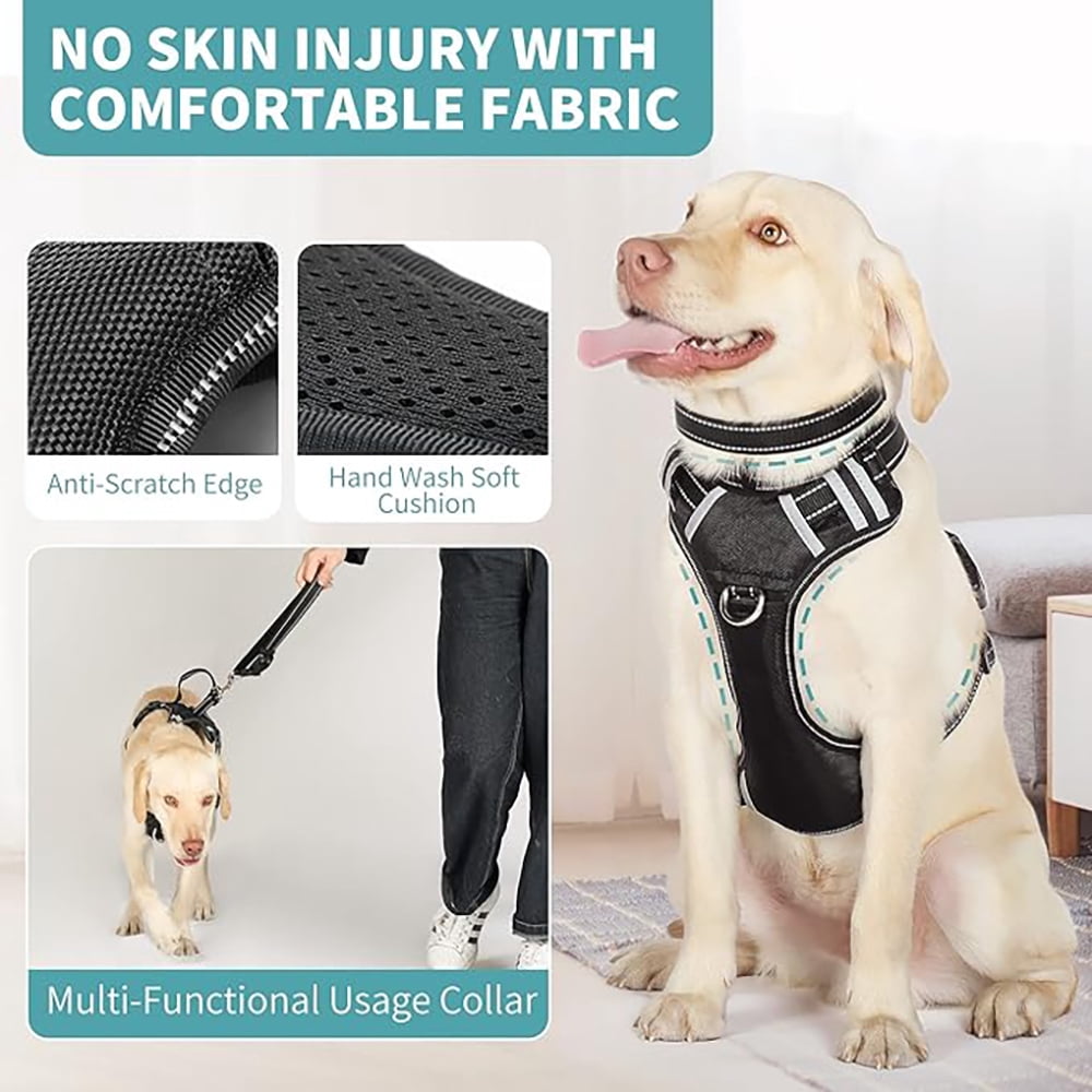 Patpet 2 In 1 No Pull Dog Harness Reflective Adjustable Vest With Handle For Large Dogs