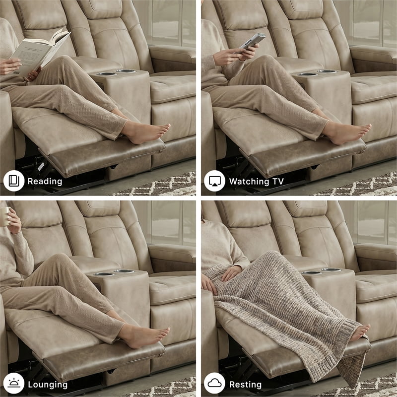 Ashley Furniture Faux Leather Reclining Loveseat, Power with USB