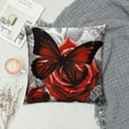 thumbnail image 2 of Jiayy  Rose Butterfly Throw Pillow Covers Flower Gray Black Decorative Pillow Cases Cushion Covers for Sofa Couch Car Bedroom Home Decor, 2 of 5