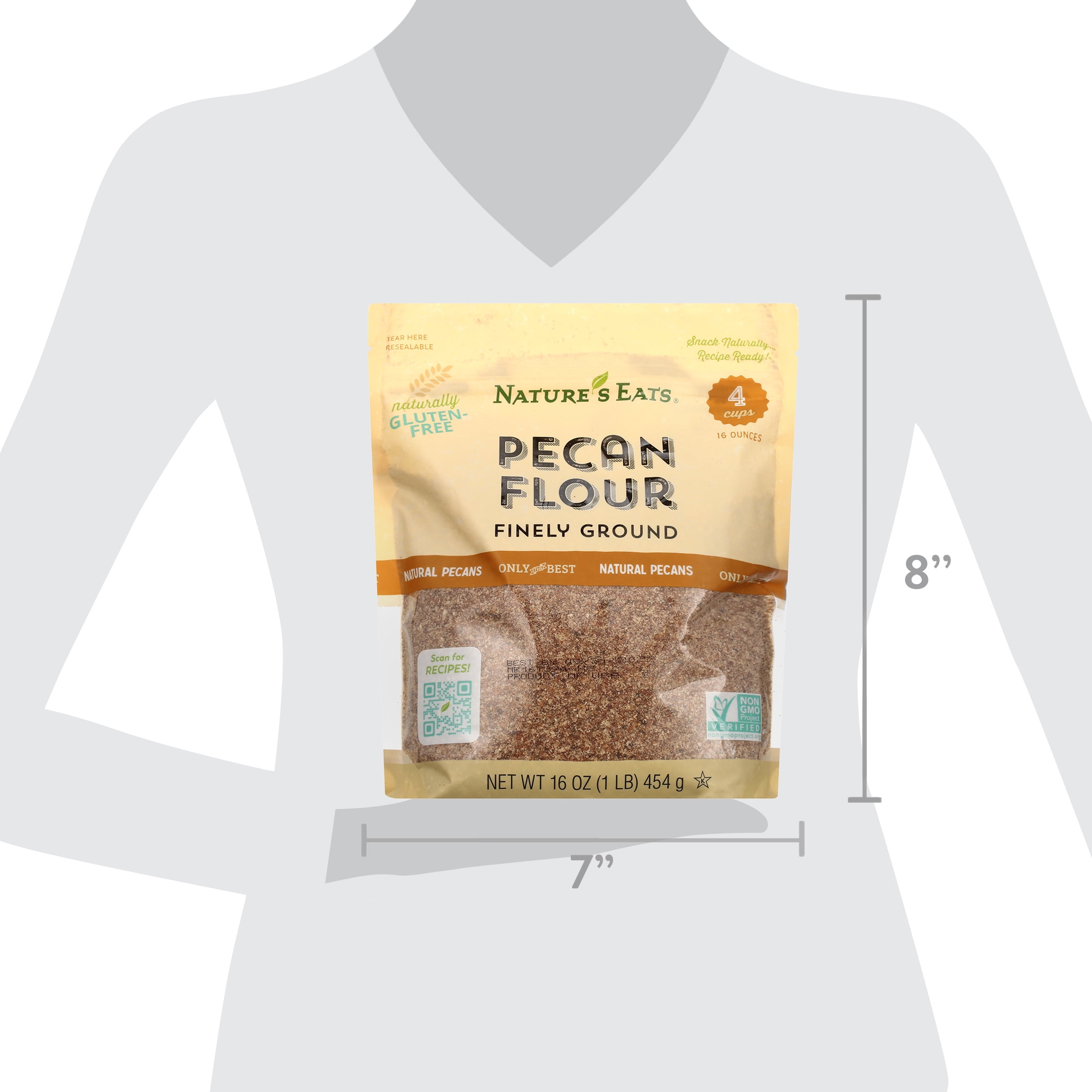 (5 pack) Nature’s Eats Finely Ground Pecan Flour - Gluten-Free, Keto & Paleo Friendly, Non-GMO, 16 oz