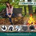 thumbnail image 2 of Foldable Camping Chair Double Seat for 2 Persons Portable Large Outdoor Fishing Hiking Travel Picnic Beach Lawn  with Storage Bag Grey, 2 of 6