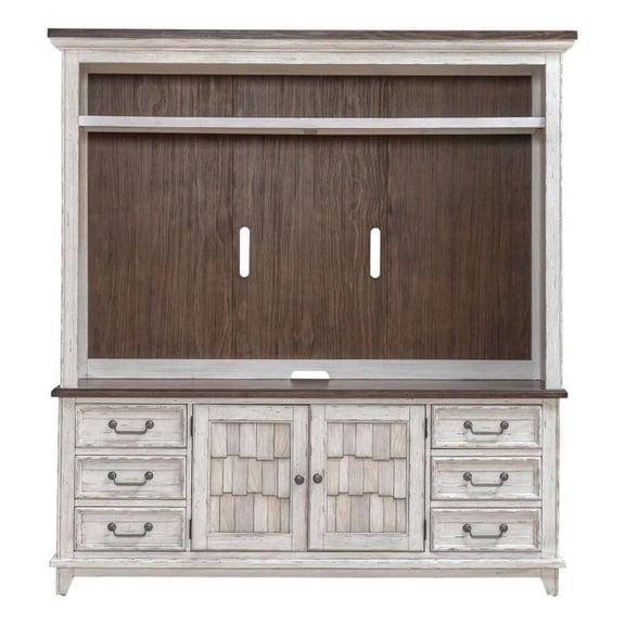 Liberty Furniture River Place Entertainment Center with Piers - White
