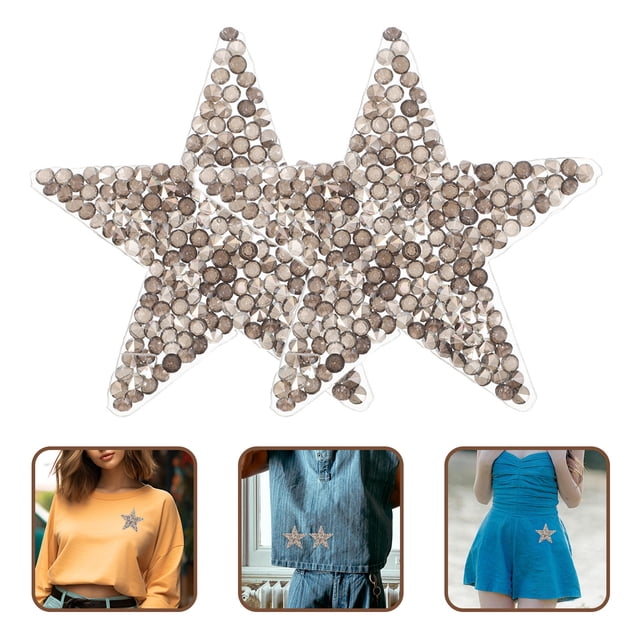 unbranded 6Ud Parches Con Aplicación De Rhinestone Para Prendas Y Accesorios En Gris Oscuro