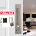 thumbnail image 3 of TOOL1SHOoo Sliding Door Handle Lock Hardware Silver with Key, 3 of 10