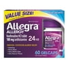 Allegra Adult 24-Hour Allergy Relief Gelcaps, Non-Drowsy Indoor and Outdoor Allergy Medicine, 180 mg Fexofenadine HCI Antihistamine Pill, 60-Count