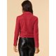 thumbnail image 5 of Chaquecorde mujer Soft Moto Zip Up Pockets Chaquetas de motociclisde gamusintétirojo M, 5 of 6
