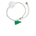 thumbnail image 2 of Delight Jewelry Acrylic 3/4" Green Megaphone Silver-tone Flower Link Chain Bracelet, 6.75"+2" Extender, 2 of 4