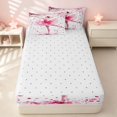 thumbnail image 4 of Erosebridal Chic Ballet Girl Zipper Queen Comforter Set with Fitted Sheet and 2 Pillowcases, Dance Princess Zipper Bedding Set, Reversible, 4 of 7