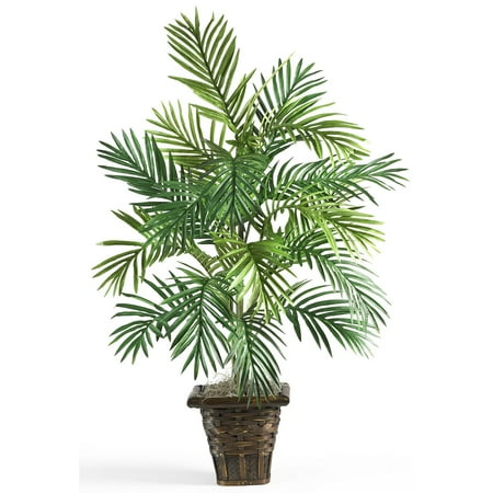 - Nearly Natural 38-in. Artificial Areca Palm with Wicker Basket Silk Plant