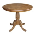 thumbnail image 4 of Round 36" Dining Table with 12" Leaf And 2 San Remo Chairs - Pecan- 3 Piece Set, 4 of 5