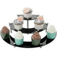 thumbnail image 4 of Acrylic Risers Display Stand, 3 Tier Black Cupcake Stand Holder Half Moon Dessert Organizer Shelf, 4 of 6