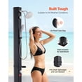 thumbnail image 6 of 10.6 Gal Solar Heated Shower, 6.7ft Showerhead Height Outdoor Shower, with Handheld & Foot Faucet, Hot & Cold Water Adjustment, Freestanding for Backyard Poolside Beach Pool, Black, 6 of 7