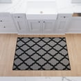 thumbnail image 3 of Ottomanson Trellis Area Rug 3'3" x 5' - Non Slip Low Pile Carpet, Dark Gray, 3 of 11