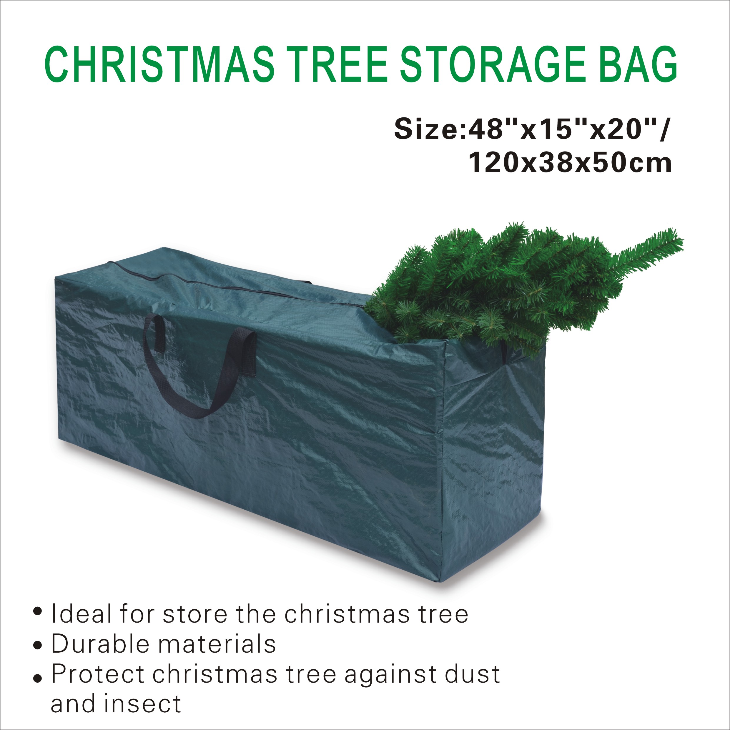 Sunny Xmas Tree Storage Container Artificial Christmas Tree Storage Bag for up to 8 ft Tree (Green)