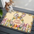 thumbnail image 3 of 2x3 Ft Entryway Area Rug, Happy Eatser Kitchen Rug Runner Washable Floor Mat, Colorful Bunny Eggs Spring Flowers Plants Yellow Non Slip Indoor Door Mat Throw Carpet for Bathroom Living Room Bedroom, 3 of 8