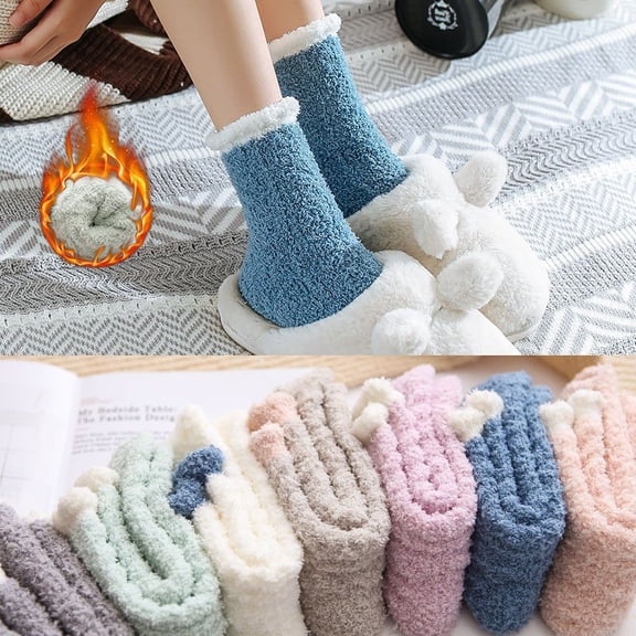 Fuzzy Socks for Women - 7 Pairs Fluffy Socks Women, Cozy Socks for Women Slipper Socks, Womens Fuzzy Socks Super Soft Comfort of Coral Fleece, Thick Super Warm for Winter Home