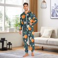 thumbnail image 6 of FORMRS Onesies Pajama for Adults Unisex Hoodie Winter Jumpsuit One Piece Sleepwear, Sizes S-2XL, Green Floral Oranges, 6 of 7