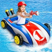 Hot Bee Inflatable Ride-on Pool Floats with Water Gun for Kids, Car Swimming Toys, Summer Outdoor Pool Game Toys for Ages 3-8, Toddler Pool Float Boys Girls 3 4 5 6+