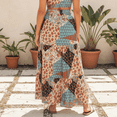 thumbnail image 3 of SOMER Womens Summer Skirt Floral Print Boho Maxi Skirt Elastic High Waist Pleated Ruffle Flowy Long Skirts XL, 3 of 6