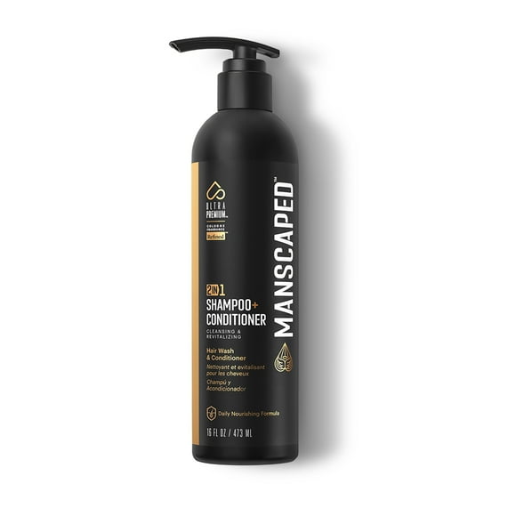 MANSCAPED® 2 in 1 Shampoo & Conditioner, Infused with Sea Kelp, Coconut Water, Aloe for Hydrating Hair, 16 oz