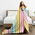 thumbnail image 6 of Colorful Stripes Blanket, Fluffy Soft Cozy Blanket Flannel Plush Microfiber Couch Throw, Bedding, 40"x30", 6 of 7