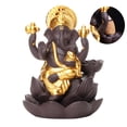 thumbnail image 4 of EeaseMX Quemador de incienso de cerámica con reflujo de Buda Ganesha, figura hecha a mano, estatua de dios elefante, soporte de incienso dorado para el hogar, 4 of 7