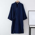 thumbnail image 3 of JTieacloth Men's Nightshirts Japanese Couples Robe And Kimono Men's Large Size Lace Up Hanbok Yukata Sweating Clothes Blue, 3 of 3