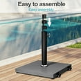 thumbnail image 3 of Pellebant 43lbs Patio Umbrella Base Stand with Wheels, Heavy Duty Square Concrete Stand Market Umbrella, for Patio, Deck, Poolside w/ 4 Wheels, 2 Locks, 3 Knobs, Gray, 3 of 8