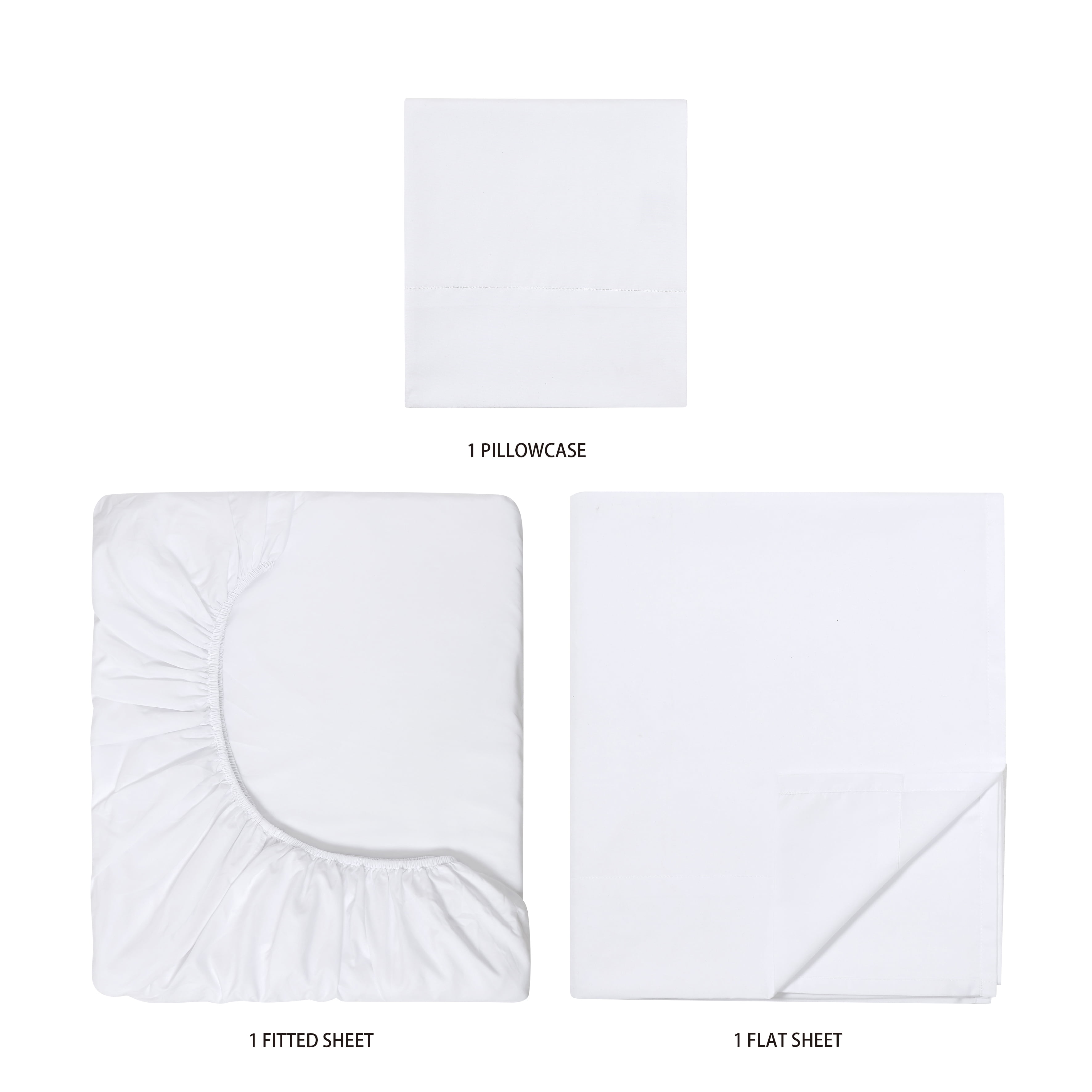 Your Zone 3-Piece Kids Microfiber Sheet Set, White, Twin