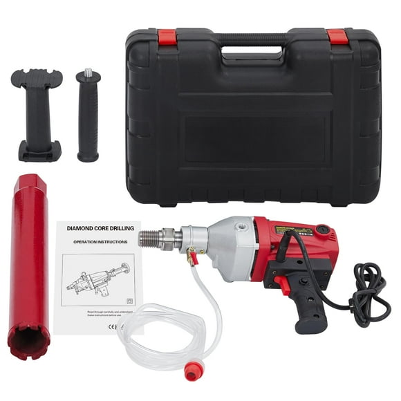 TROPOW Diamond Core Drilling Machine,Wet & Dry Handheld Concrete Core Drill Rig,1880RPM Stepless Speed 1-1/4" Thread Core Drill Rig with 2in Drill Bits for Concrete Brick Stone Block,1500W