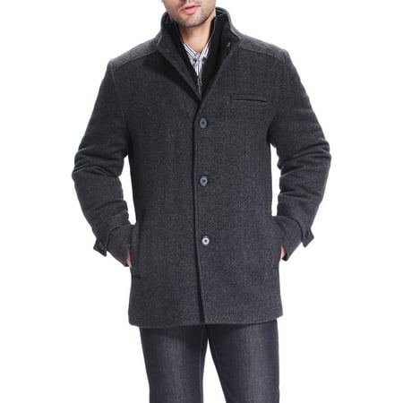 BGSD Mens Samuel Herringbone Wool Blend Bibbed Car Coat
