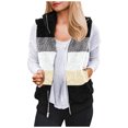 thumbnail image 2 of Fartey Plus Size Womens Fleece Vest with Hood Casual Warm Sleeveless Zip Up Sherpa Vest Jacket Lightweight Cozy Winter Coats Fashion Color Block Waistcoat with Pockets XL, 2 of 4